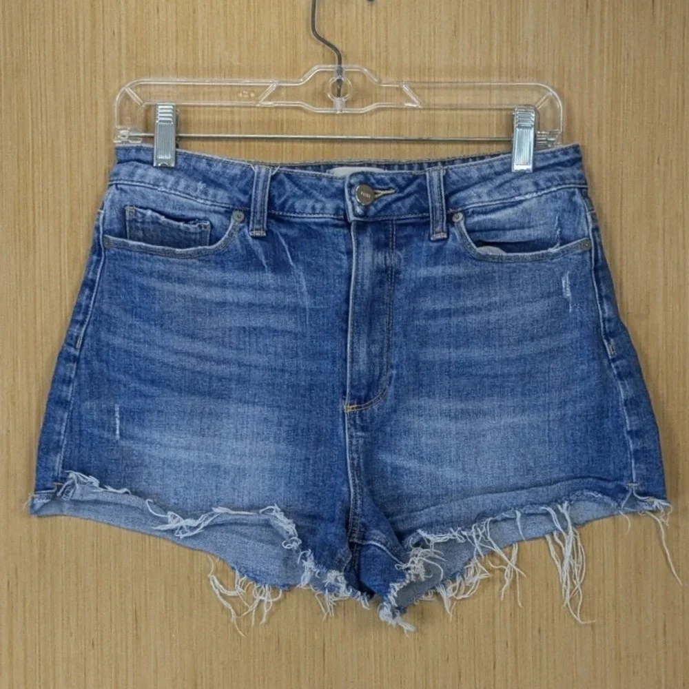 PAIGE Margot Short High Rise Denim Hot Pants Cut Off Westshore Blue Size 30
